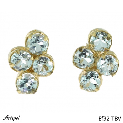 Earrings Ef32-TBV with real Blue topaz gold plated