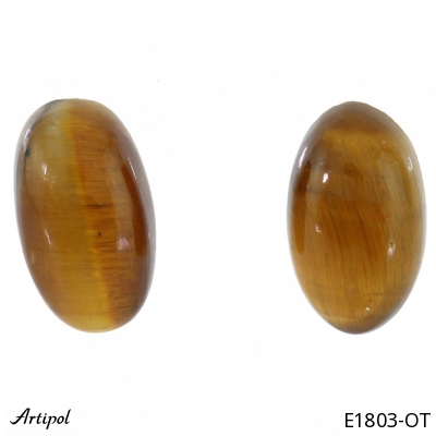 Boucles d'oreilles E1803-OT en Oeil de tigre véritable