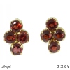 Earrings Ef32-GV with real Red garnet gold plated