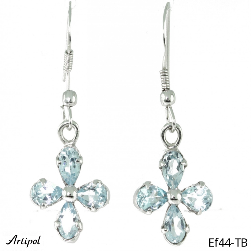 Earrings EF44-TB with real Blue Topaz