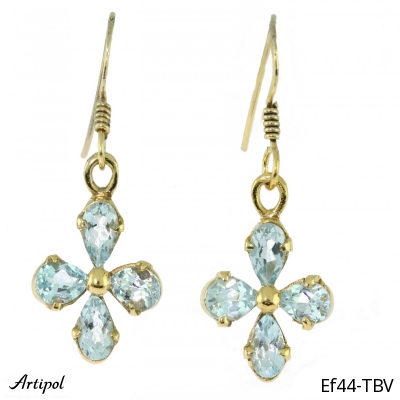 Earrings Ef44-TBV with real Blue topaz gold plated