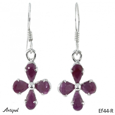 Earrings Ef44-R with real Ruby