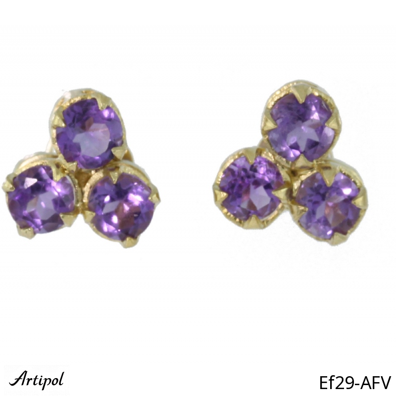 Earrings EF29-AFV with real Amethyst