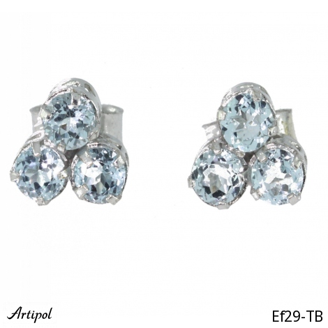 Earrings Ef29-TB with real Blue topaz