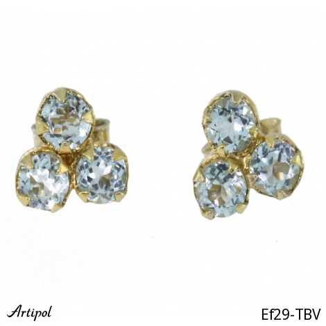 Earrings Ef29-TBV with real Blue topaz gold plated