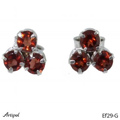 Earrings Ef29-G with real Red garnet