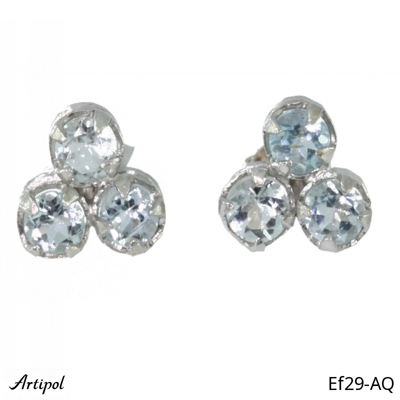 Boucles d'oreilles EF29-AQ en Aigue-marine véritable