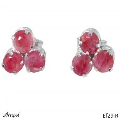 Earrings Ef29-R with real Ruby