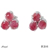 Earrings Ef29-R with real Ruby
