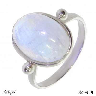 Ring 3409-PL with real Rainbow Moonstone
