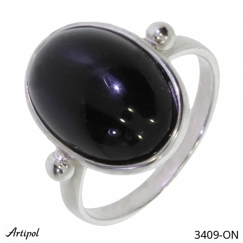 Ring 3409-ON mit echter Schwarzem Onyx