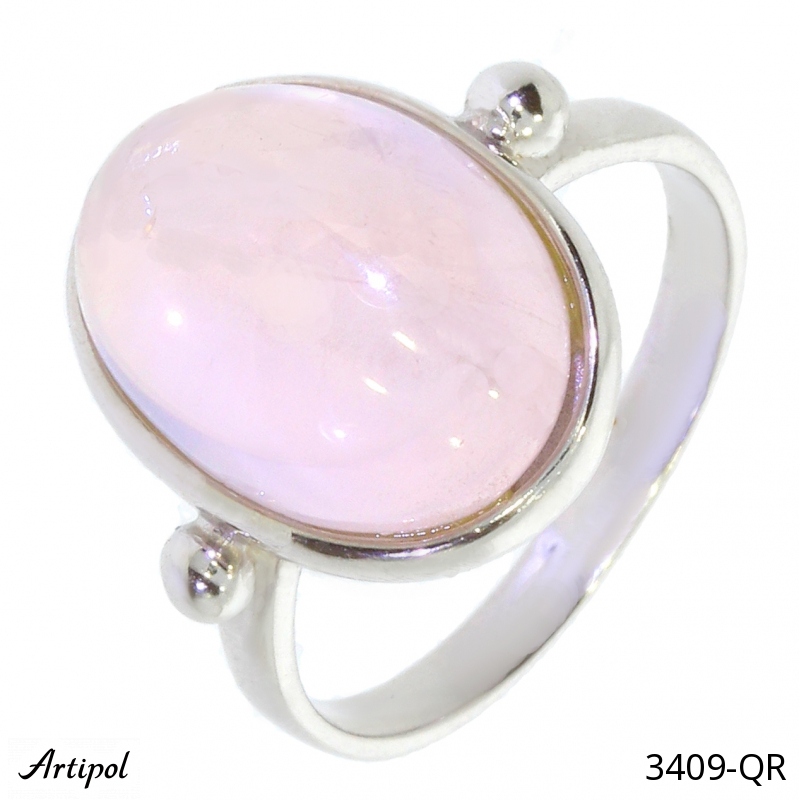 Ring 3409-QR with real Rose quartz