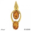 Pendant P2605-BV with real Amber gold plated