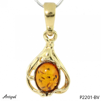 Pendant P2201-BV with real Amber