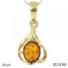Pendant P2201-BV with real Amber gold plated