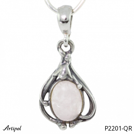 Pendant P2201-QR with real Rose quartz