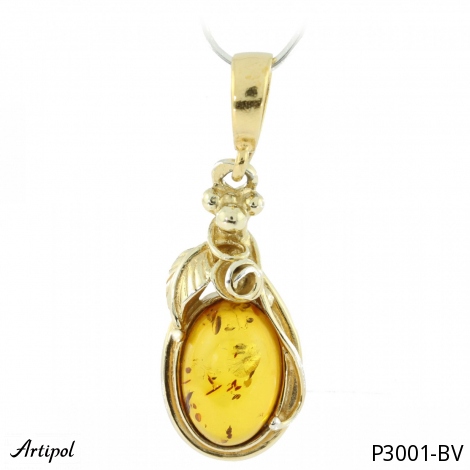 Pendant P3001-BV with real Amber