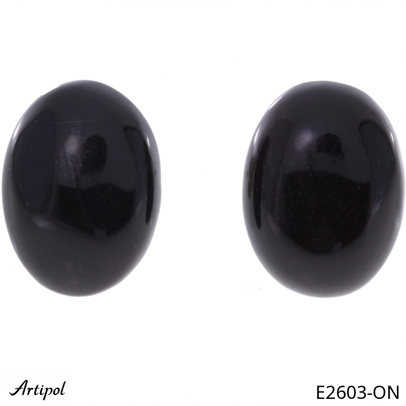 Earrings E2603-ON with real Black Onyx