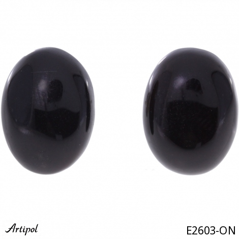 Earrings E2603-ON with real Black onyx