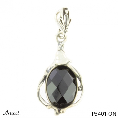 Pendentif P3401-ON en Onyx noir véritable