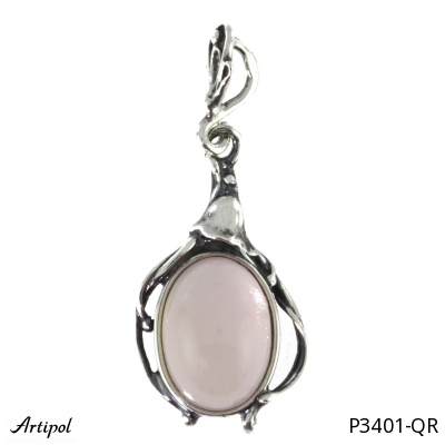 Pendentif P3401-QR en Quartz rose véritable