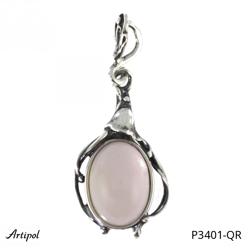 Pendentif P3401-QR en Quartz rose véritable