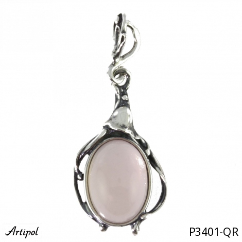 Pendentif P3401-QR en Quartz rose véritable