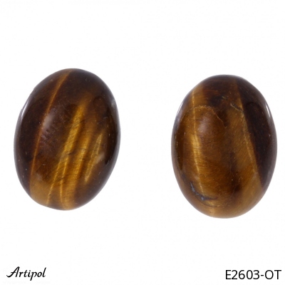 Earrings E2603-OT with real Tiger's eye