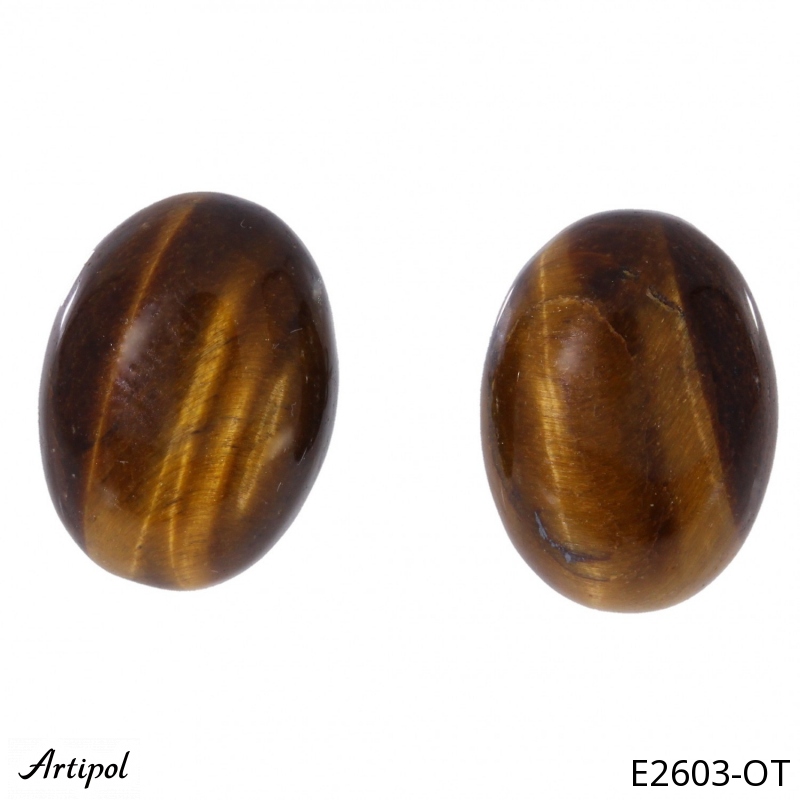 Earrings E2603-OT with real Tiger’s Eye