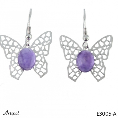 Earrings E3005-A with real Amethyst