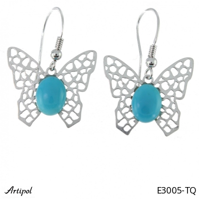 Earrings E3005-TQ with real Turquoise
