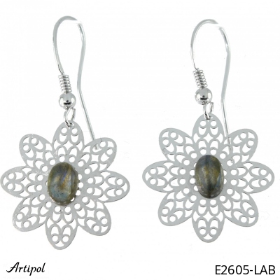 Earrings E2605-LAB with real Labradorite
