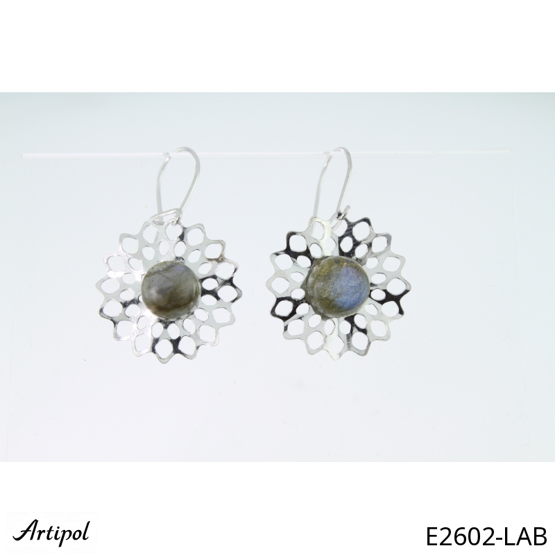 Earrings E2602-LAB with real Labradorite