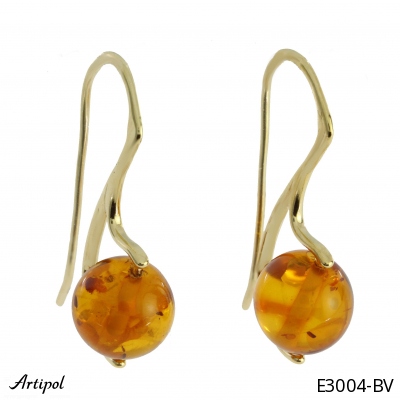Earrings E3004-BV with real Amber gold plated