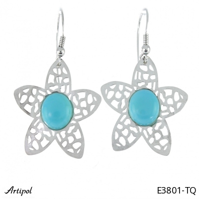 Earrings E3801-TQ with real Turquoise