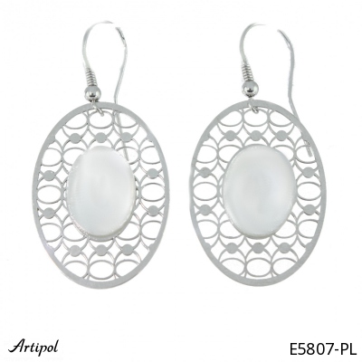 Earrings E5807-PL with real Moonstone