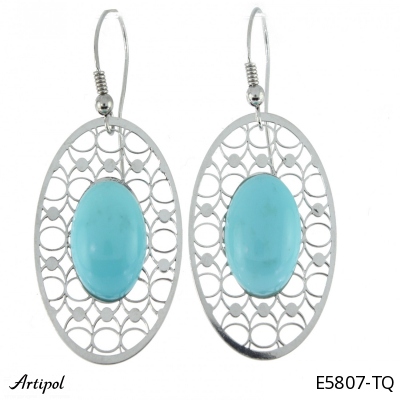 Earrings E5807-TQ with real Turquoise