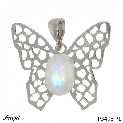 Pendant P3408-PL with real Rainbow Moonstone
