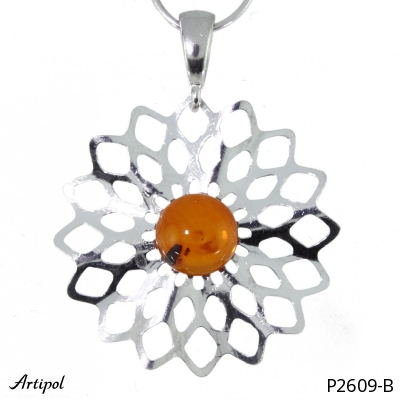 Pendant P2609-B with real Amber
