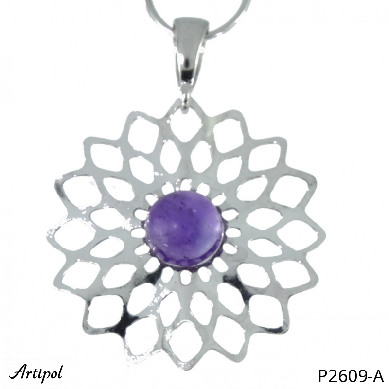 Pendant P2609-A with real Amethyst