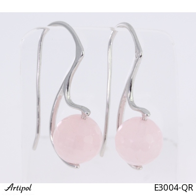 Boucles d'oreilles E3004-QR en Quartz rose véritable
