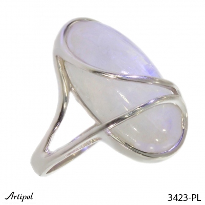 Ring 3423-PL with real Rainbow Moonstone