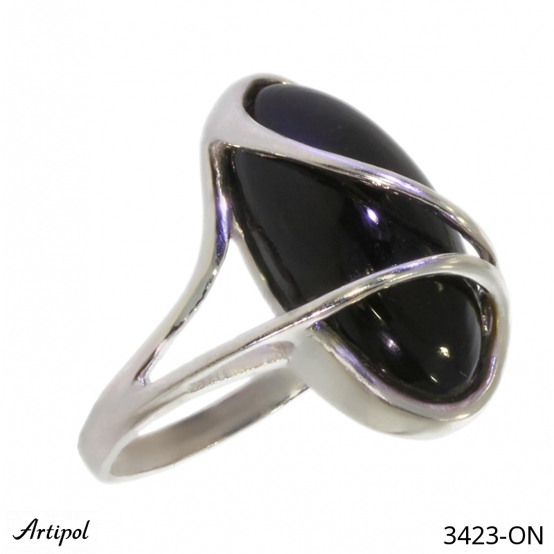 Bague 3423-ON en Onyx noir véritable