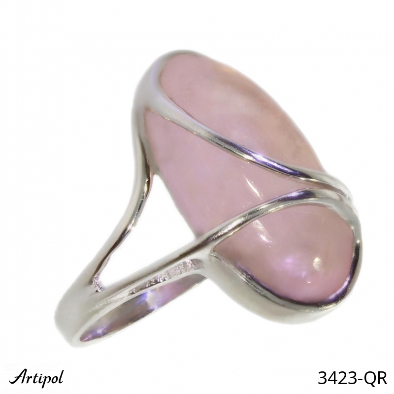 Ring 3423-QR with real Rose quartz