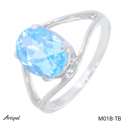 Bague M01B-TB en Topaze bleue véritable