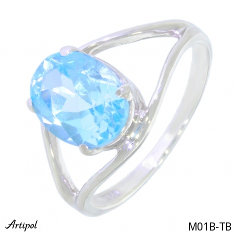Ring M01B-TB with real Blue Topaz