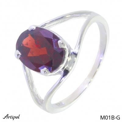 Ring M01B-G with real Garnet