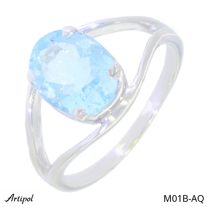 Bague M01B-AQ en Aigue-marine véritable