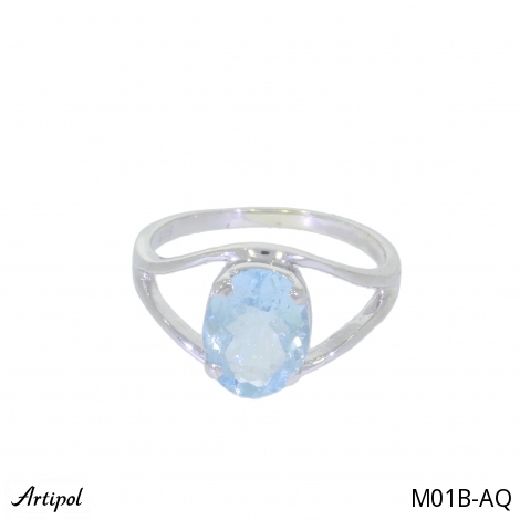 Ring M01B-AQ with real Aquamarine