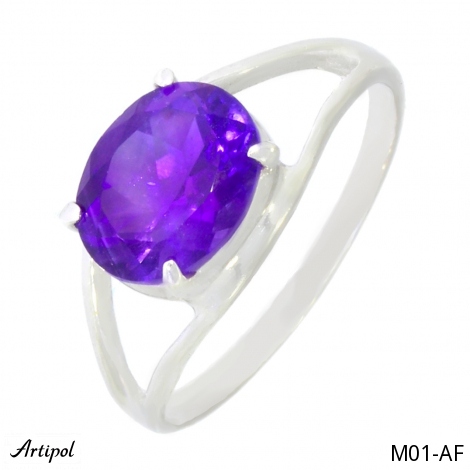 Ring M01-AF with real Amethyst faceted
